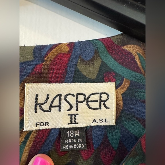 Kasper vintage midi skirt and blouse set women size 18 - Picture 4 of 14